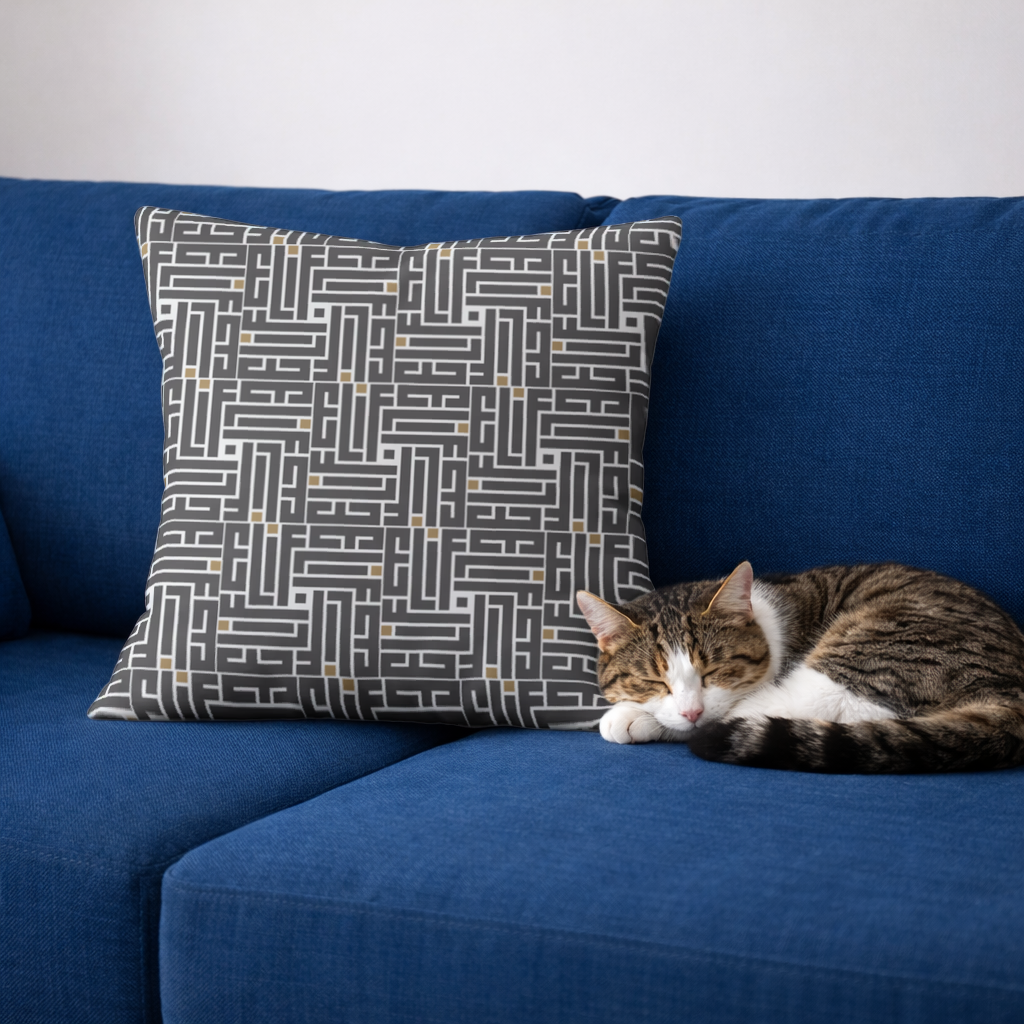 Kufi yazı- Elif Decorative pillow cover