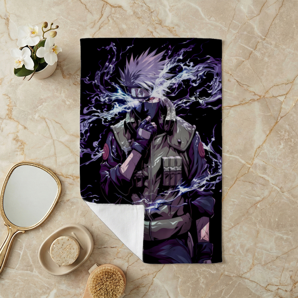 Kakashi Hatake  The Surge of Purple Lightning Hand Towel