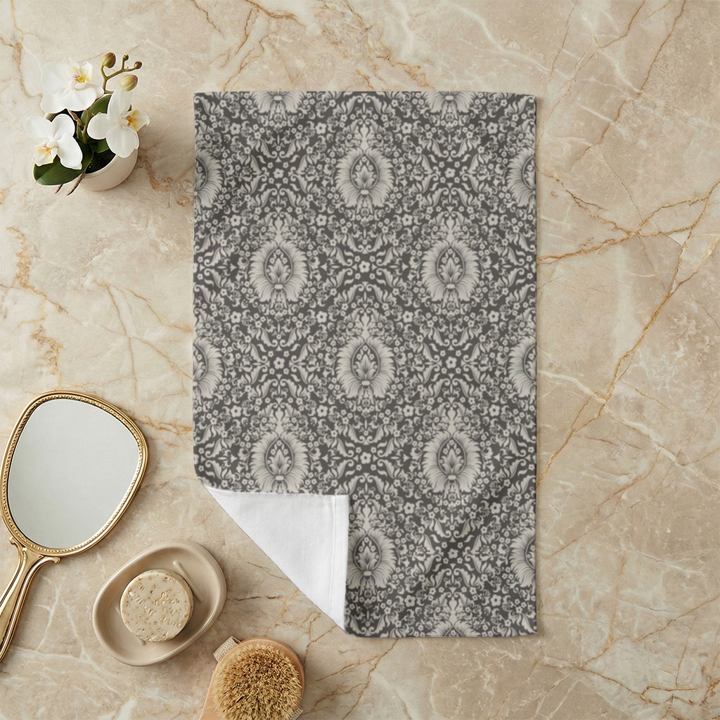 Classic Vintage Damask Floral Pattern Hand Towel