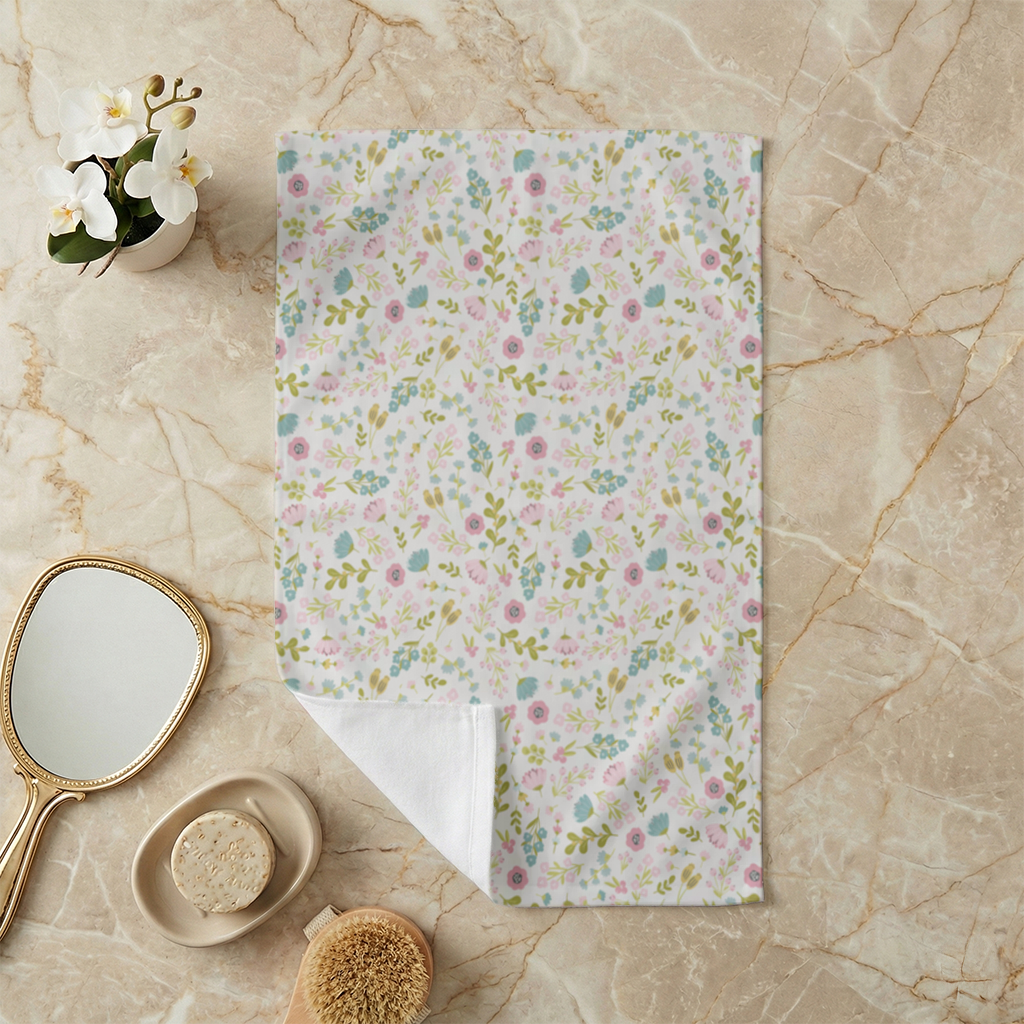 Pastel Bahar Çiçekleri El Havlusu