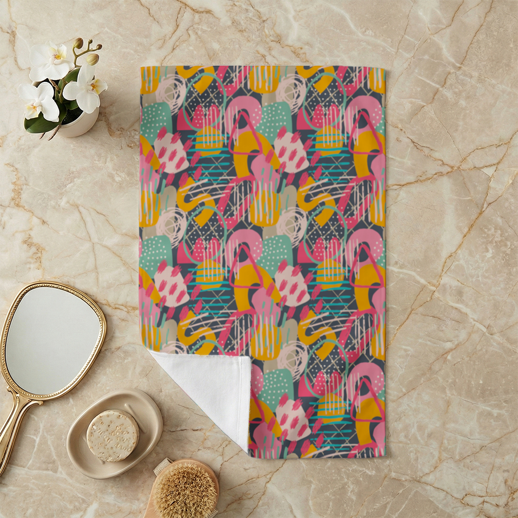 Abstract Geometric Doodle Hand Towel