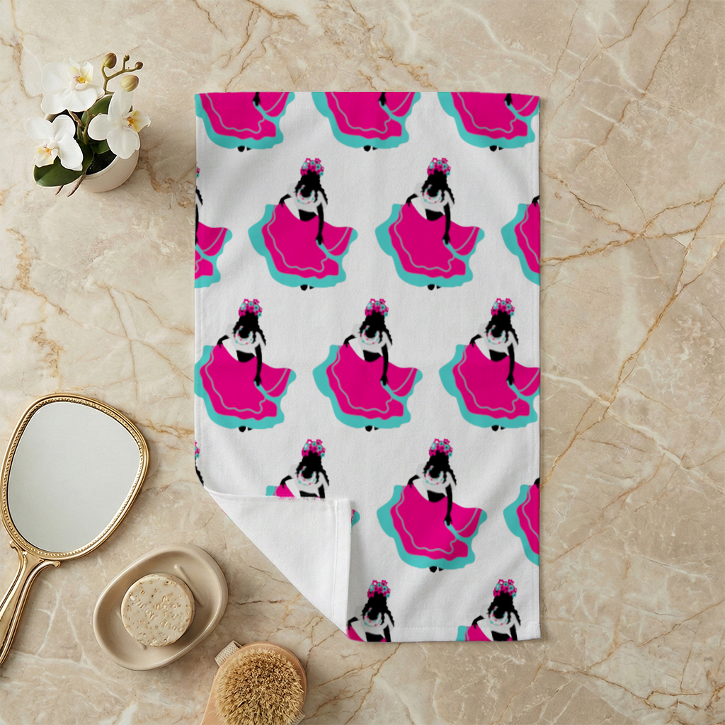 Mexican Folklorico Dancer Silhouette Hand Towel