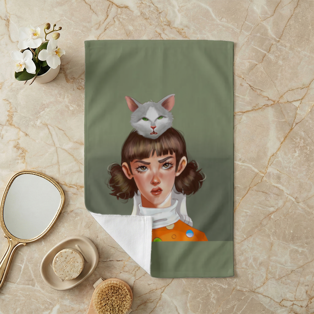Mood Cat and I Hand Towel