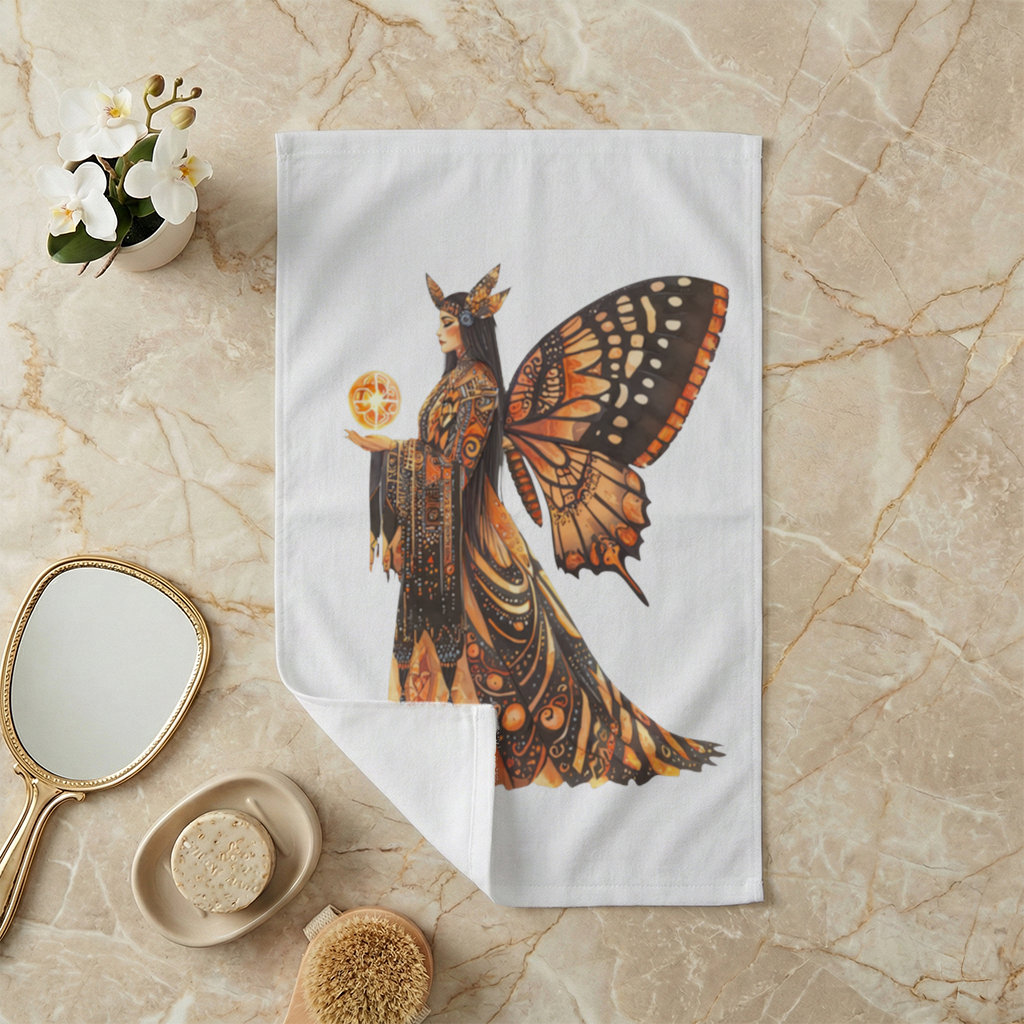 Monarch Butterfly Winged Goddess Hand Towel