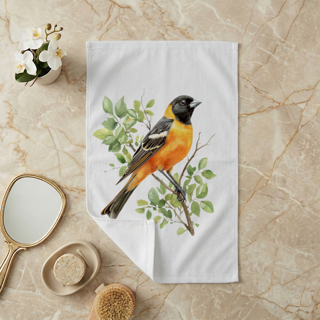 Baltimore Oriole on Branch Hand Towel