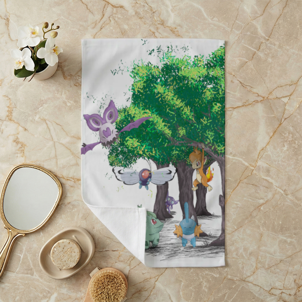 Fanmade Fakemon Characters, happy friends, anime characters Hand Towel