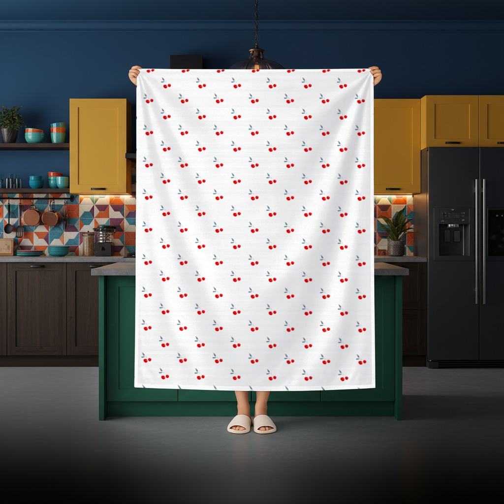 Minimal Cherry Repeat Pattern Background Rectangular Tablecloth