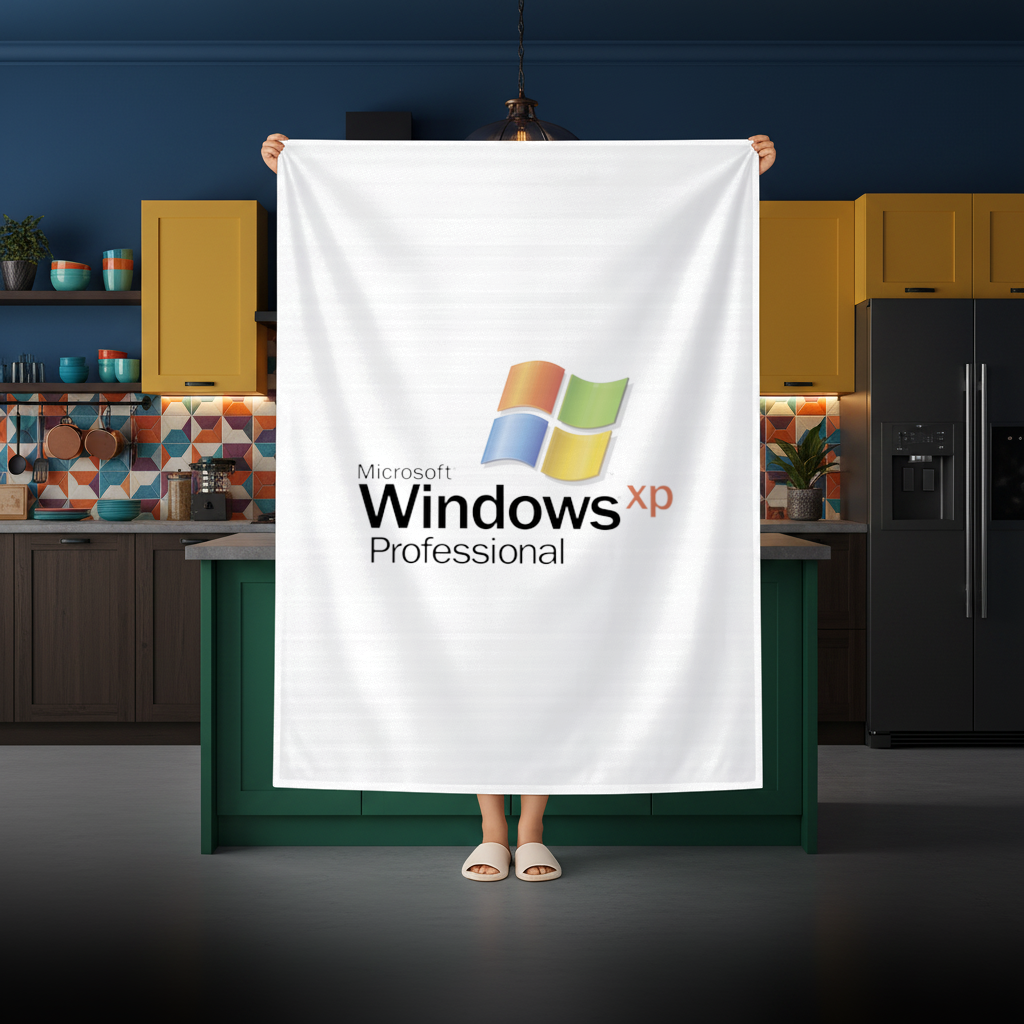 Digital Nostalgia Windows XP Iconic Logo Rectangular Tablecloth