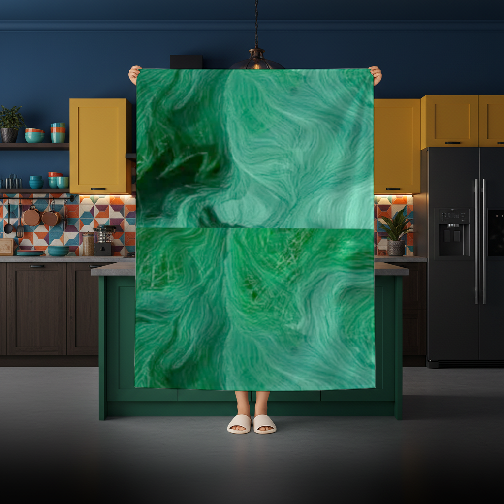 Black and green marbling Rectangular Tablecloth