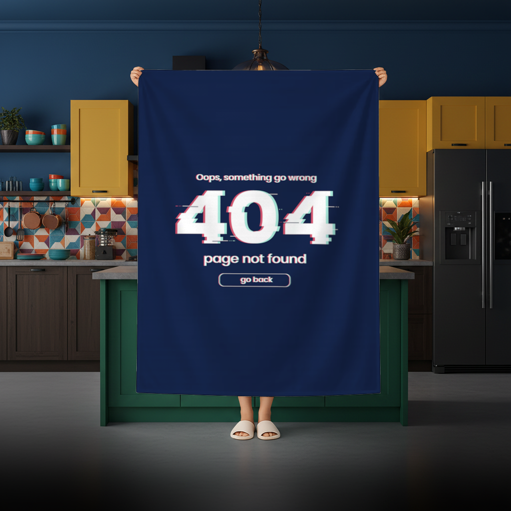 404 Error Glitch Design Rectangular Tablecloth