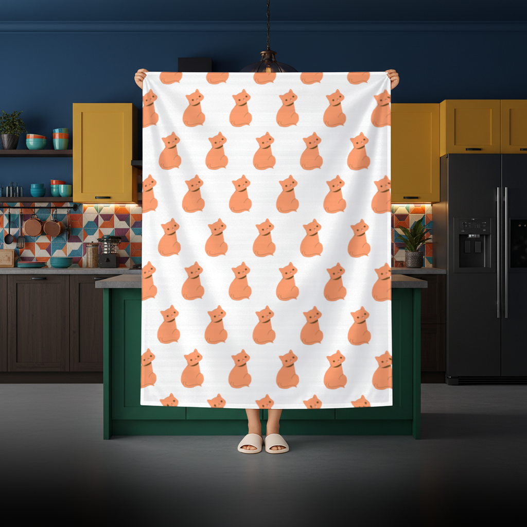 Kawaii Orange Cat Blep Rectangular Tablecloth