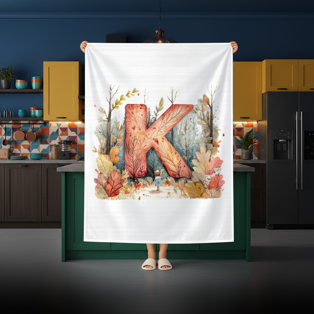 Autumn Forest Letter K Rectangular Tablecloth