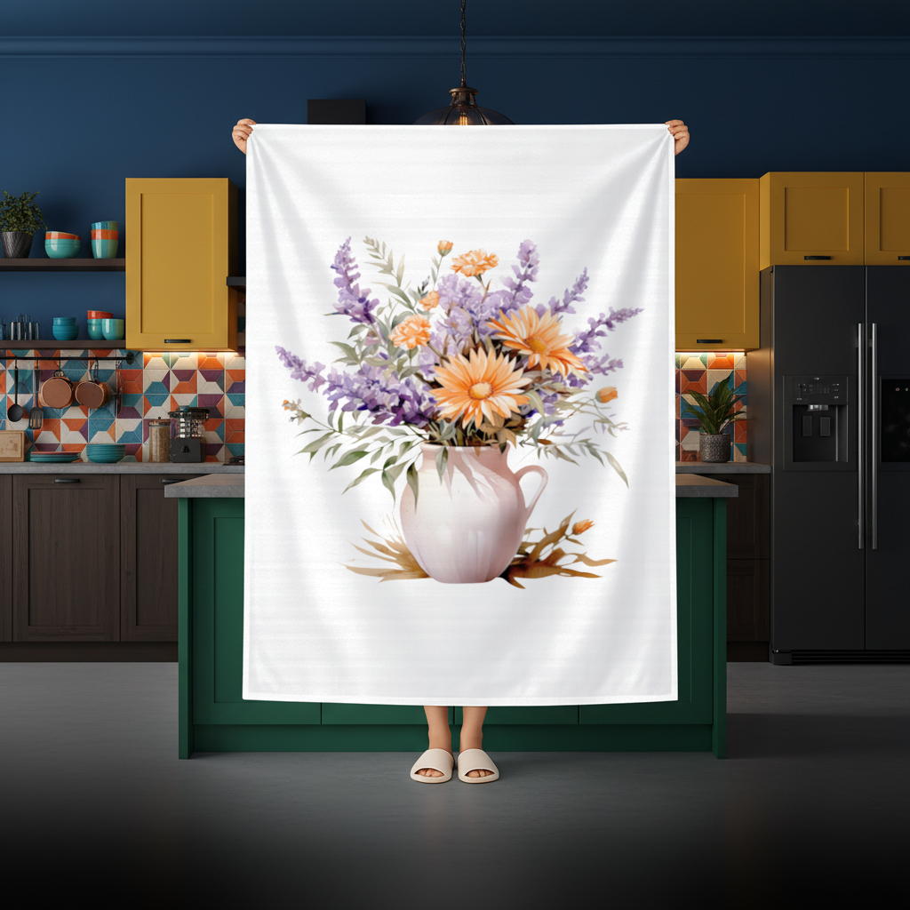 Cottagecore Wildflower Pitcher Rectangular Tablecloth