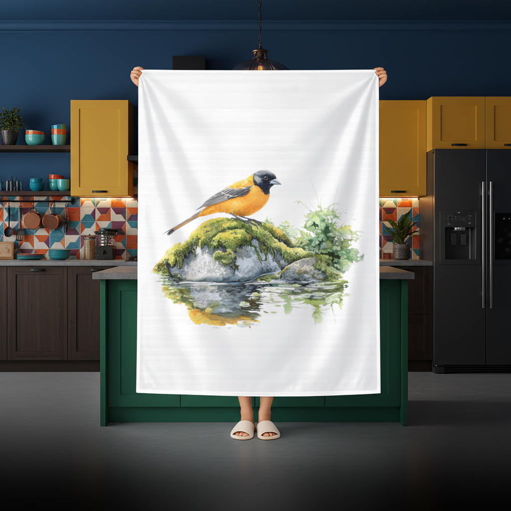 Orange Baltimore Oriole Bird Rectangular Tablecloth