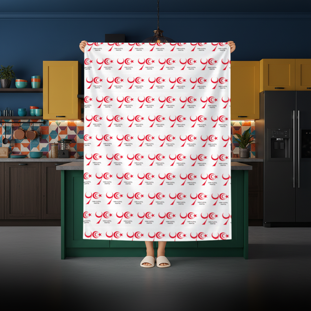 The Yeni Yüzyıl Party Logo on a White Background Rectangular Tablecloth
