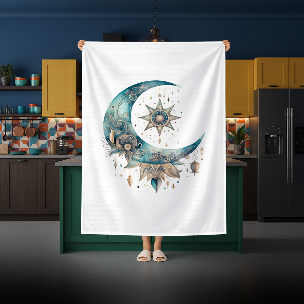 Boho Celestial Sun and Moon Rectangular Tablecloth