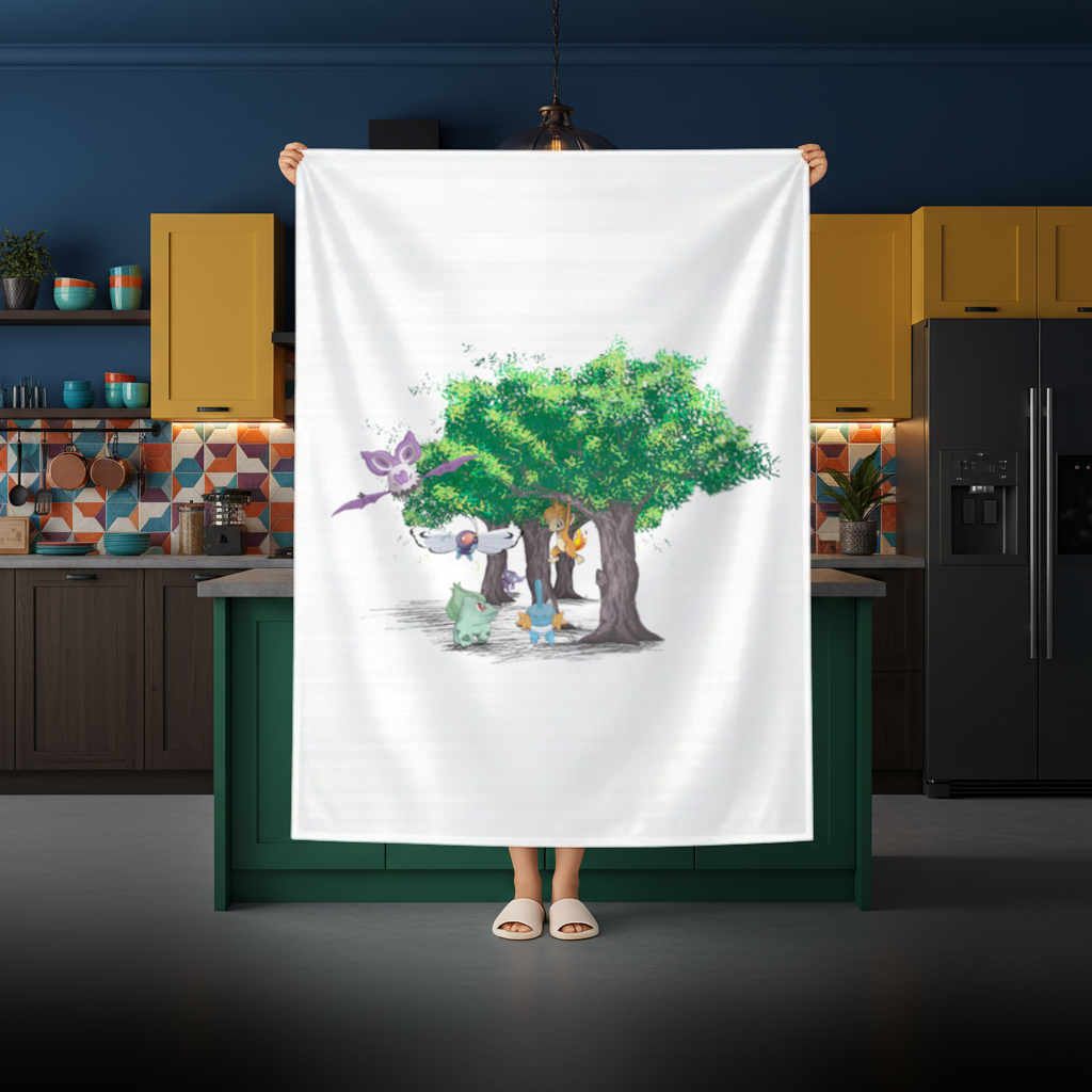 Fanmade Fakemon Characters, happy friends, anime characters Rectangular Tablecloth