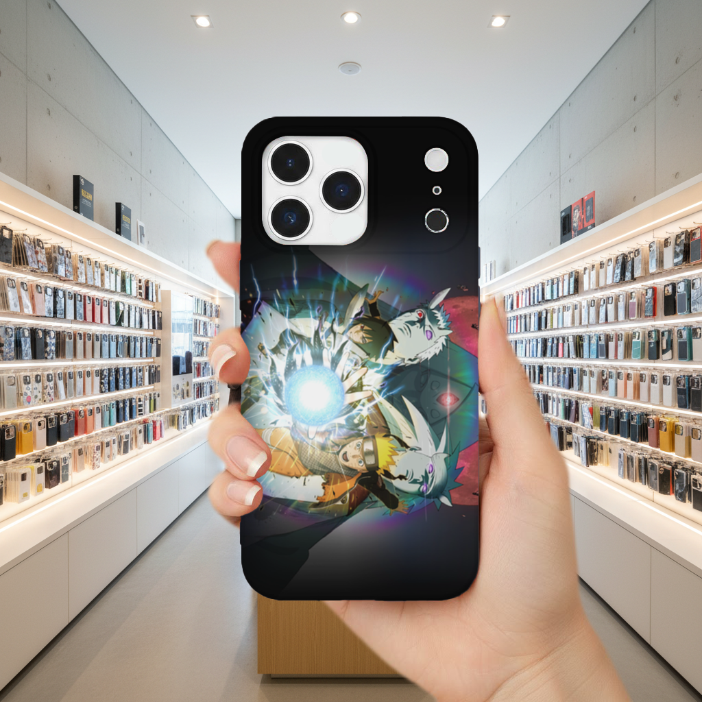 Naruto Sasuke Rasengan ve Chidori Saldırısı iPhone 17 Pro Max Kılıfı