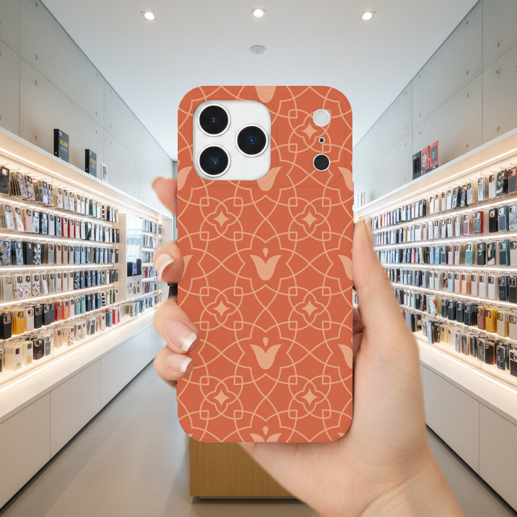 Modern Geometric Linear Terracotta Pattern iPhone 17 Pro Max Case