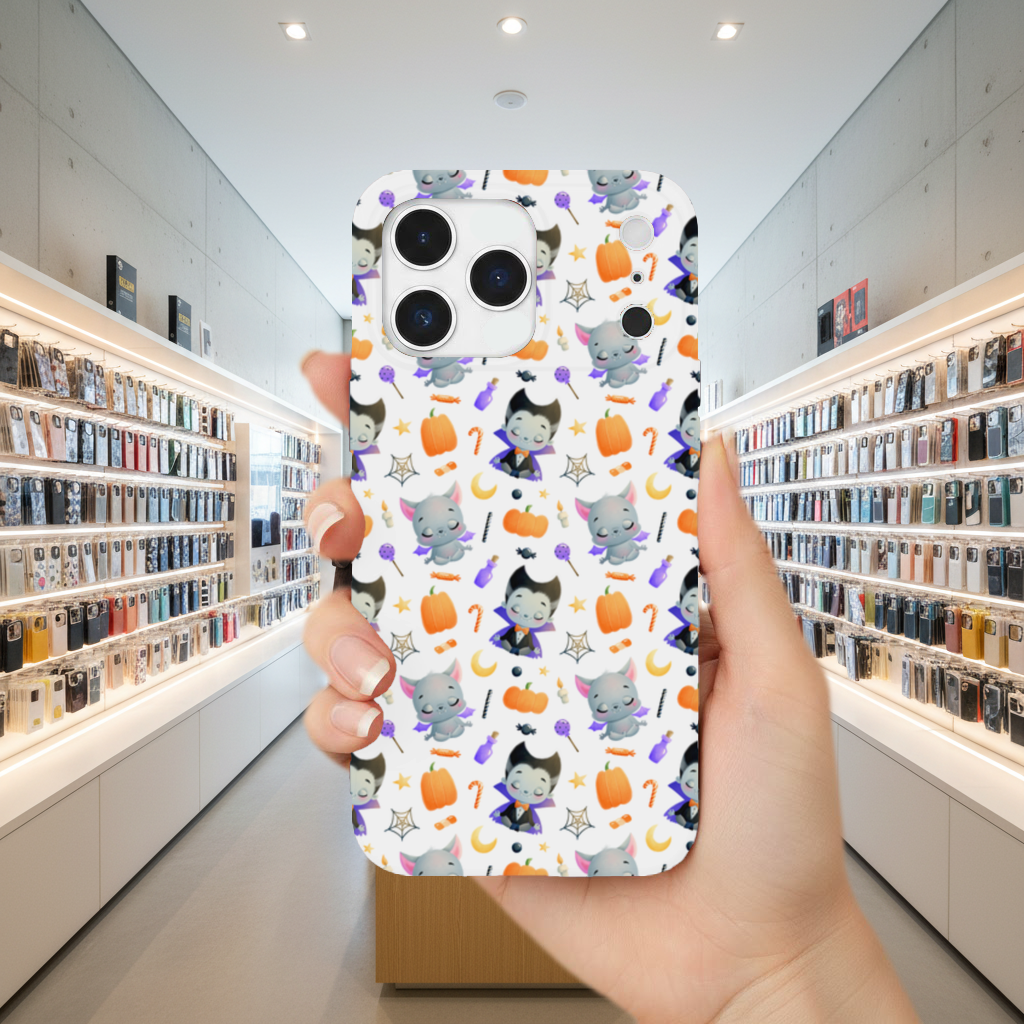 Cute Vampire and Bat Halloween Seamless Pattern iPhone 17 Pro Max Case
