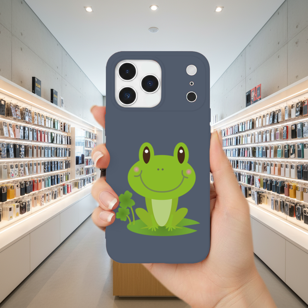 Sevimli Yeşil Kurbağa iPhone 17 Pro Max Kılıfı