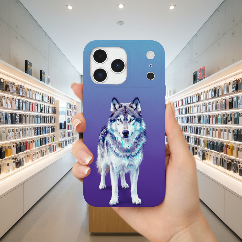 Mavi Gözlü Mistik Kurt iPhone 17 Pro Max Kılıfı