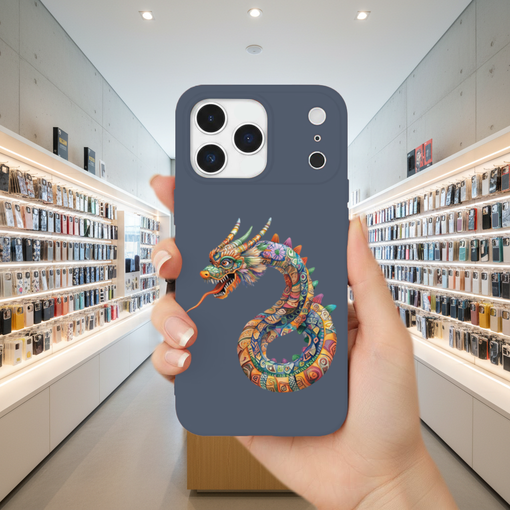 Colorful Mosaic Chinese Dragon iPhone 17 Pro Max Case
