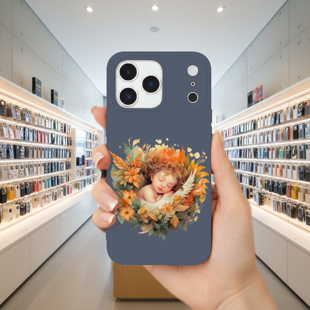 Çiçekler Arasında Uyuyan Bebek Melek iPhone 17 Pro Max Kılıfı