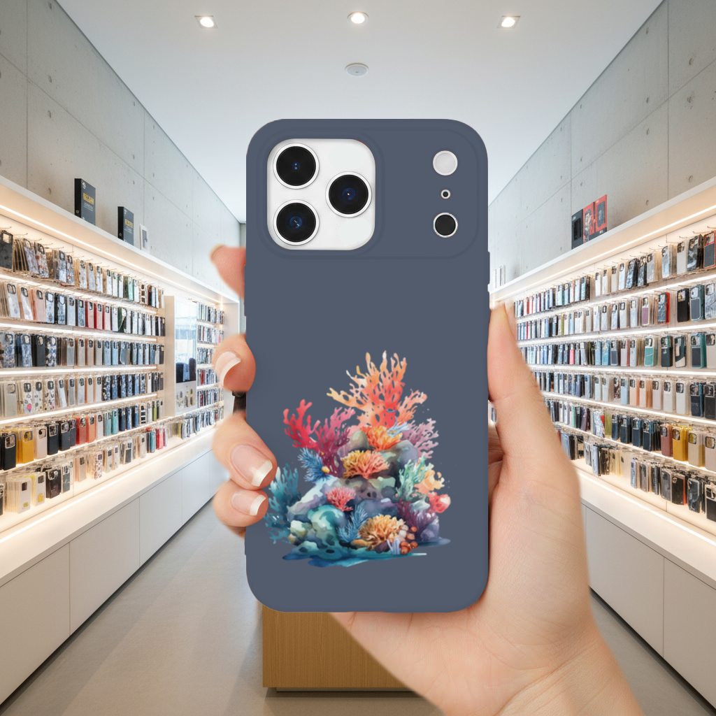 Renkli Suluboya Mercan Kayalığı iPhone 17 Pro Max Kılıfı