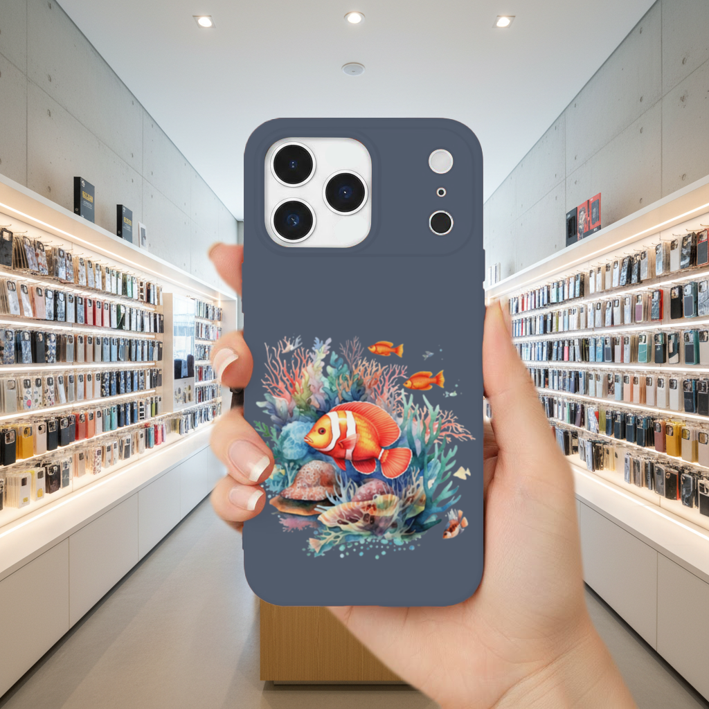Watercolor Clownfish and Tropical Coral Reef iPhone 17 Pro Max Case