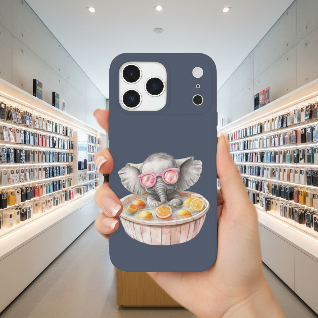 Baby Elephant in Pink Sunglasses Citrus Bath iPhone 17 Pro Max Case