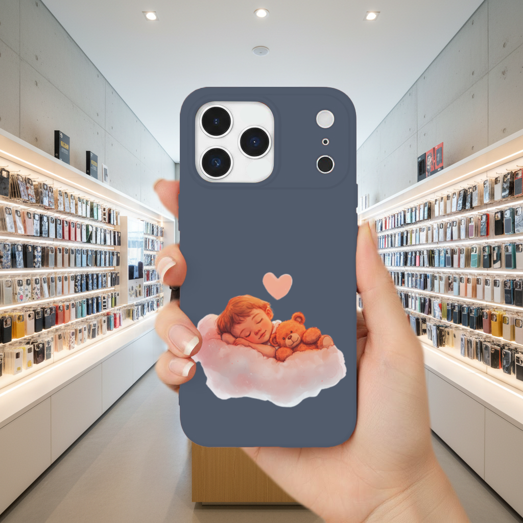 Sleeping Baby on Cloud with Teddy Bear iPhone 17 Pro Max Case