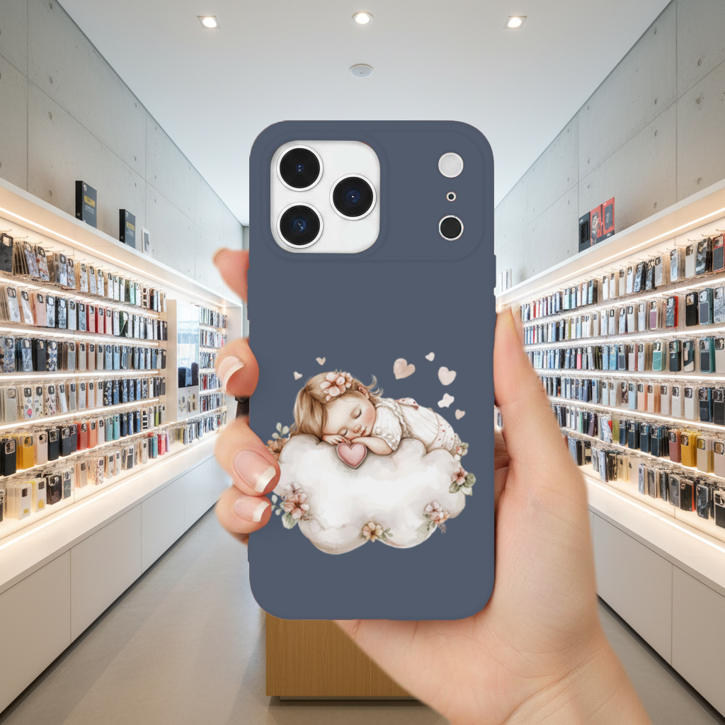 Sleeping Baby Girl on Floral Cloud iPhone 17 Pro Max Case