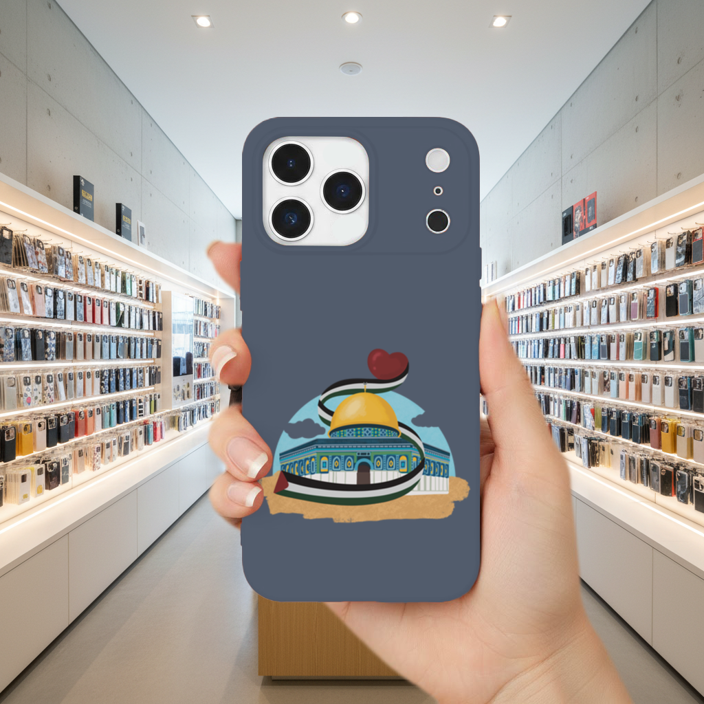 Kubbet-üs Sahra with the Palestinian flag and a heart iPhone 17 Pro Max Case