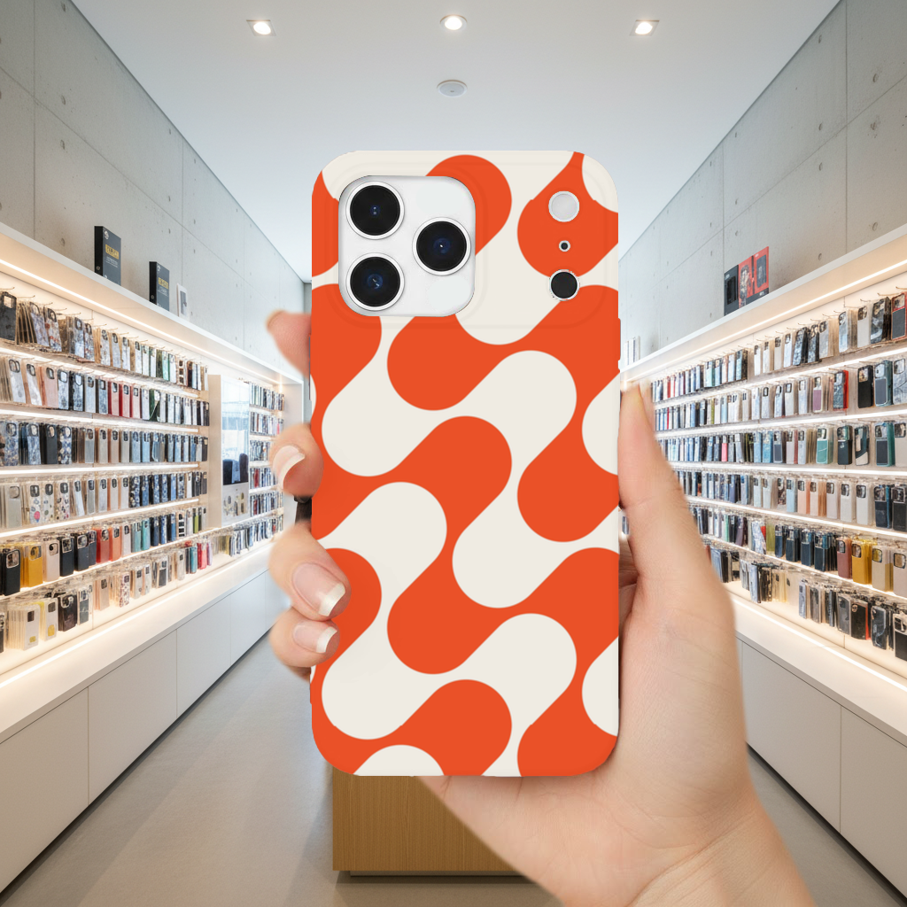 Retro 70s Orange Cream Groovy Curves iPhone 17 Pro Max Case