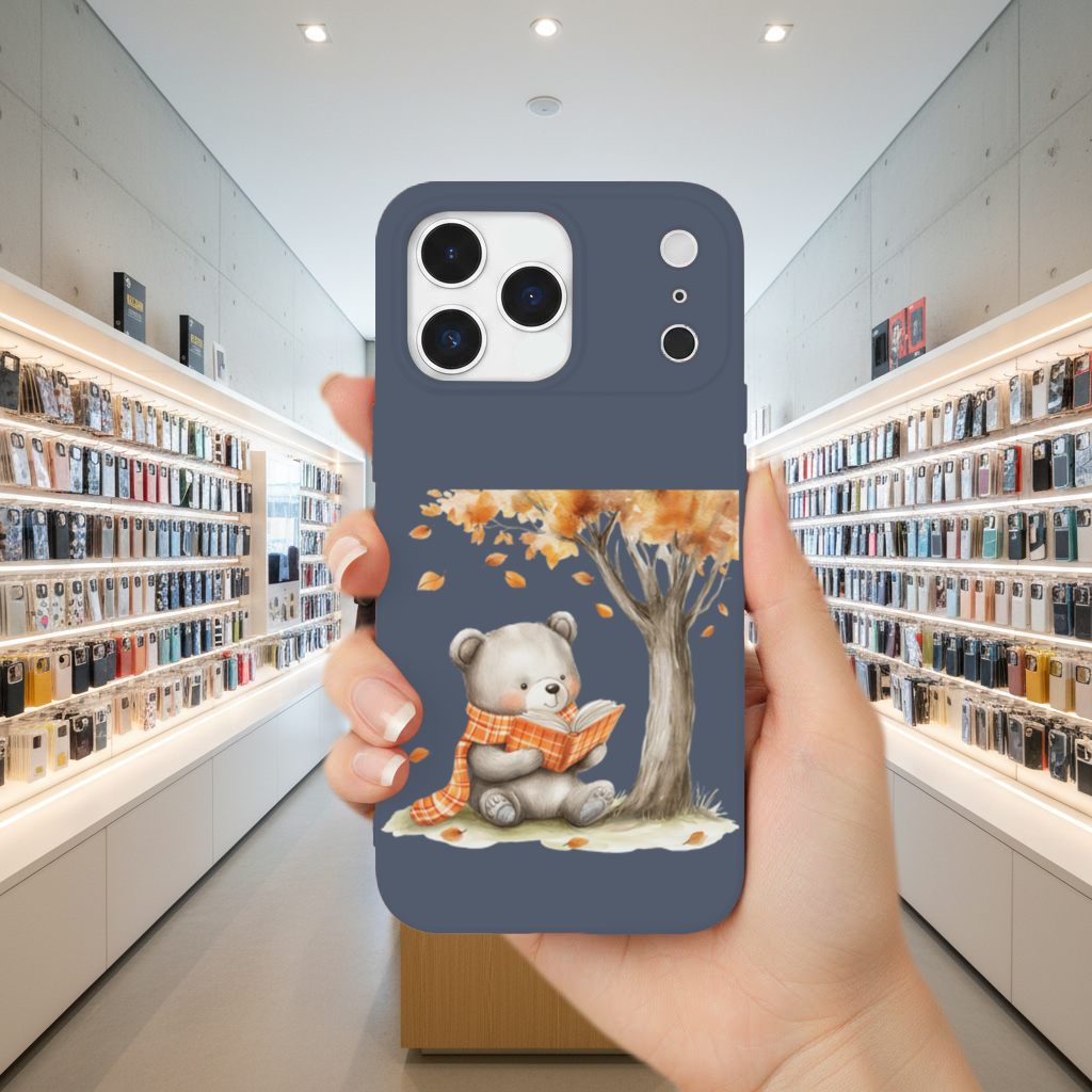 Reading Bear with Orange Scarf iPhone 17 Pro Max Case
