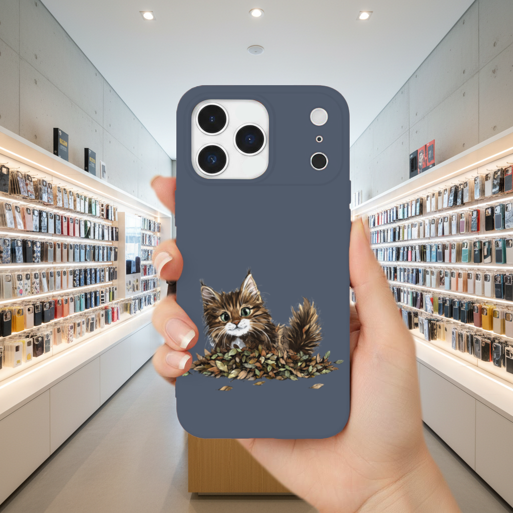 Cute Fluffy Kitten in Autumn Leaves iPhone 17 Pro Max Case