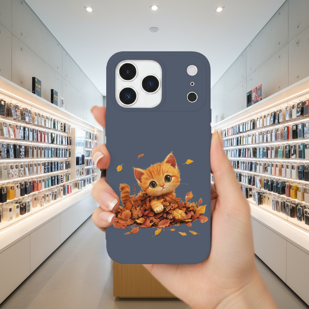 Ginger Kitten in Autumn Leaves iPhone 17 Pro Max Case