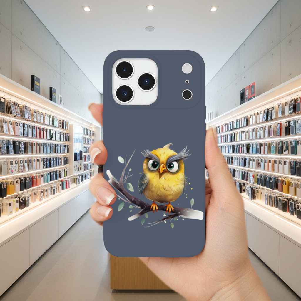 Grumpy Yellow Owl iPhone 17 Pro Max Case