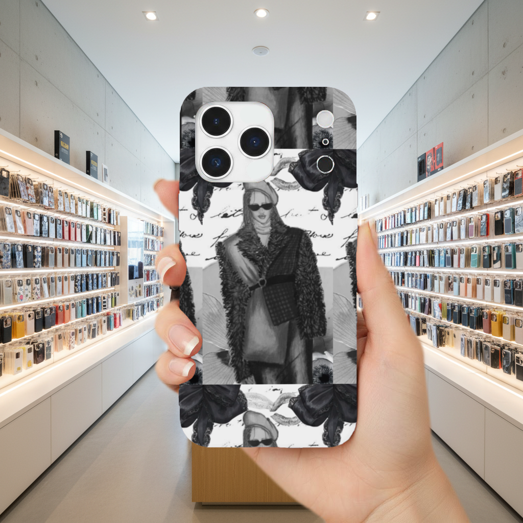 Black White Illustration iPhone 17 Pro Max Case