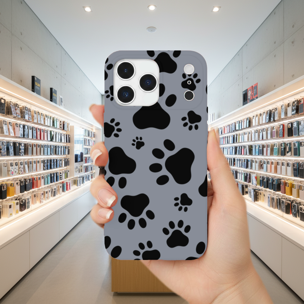 Black and White Paw Pattern Design iPhone 17 Pro Max Case