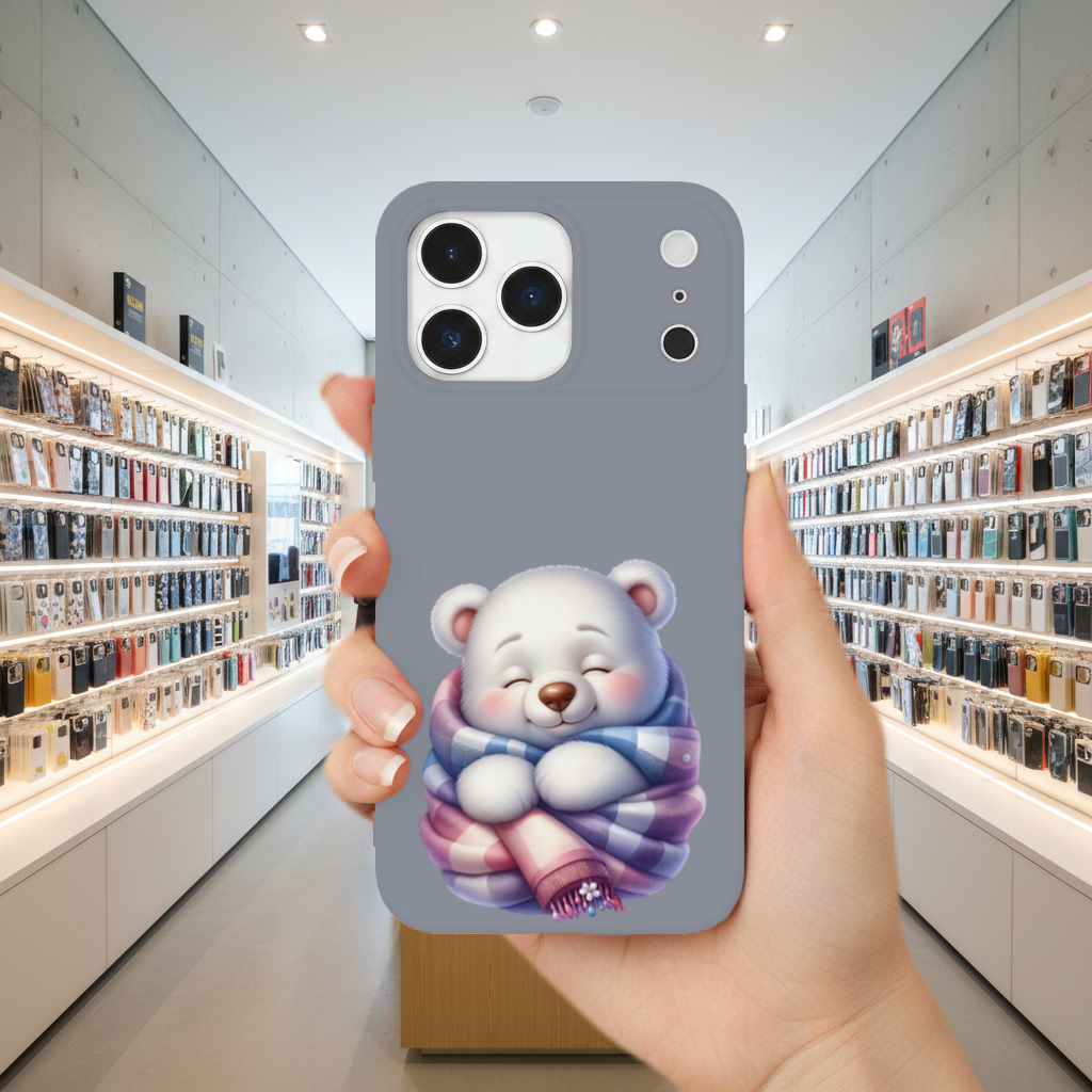 Cozy Sleepy Polar Bear Cub iPhone 17 Pro Max Case