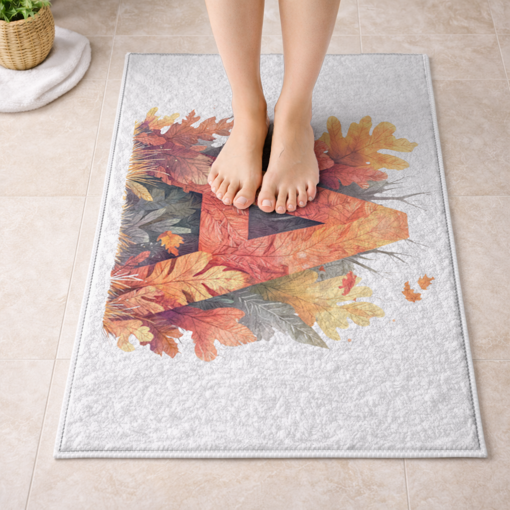 Autumn Leaf Letter A Monogram Bath Mat