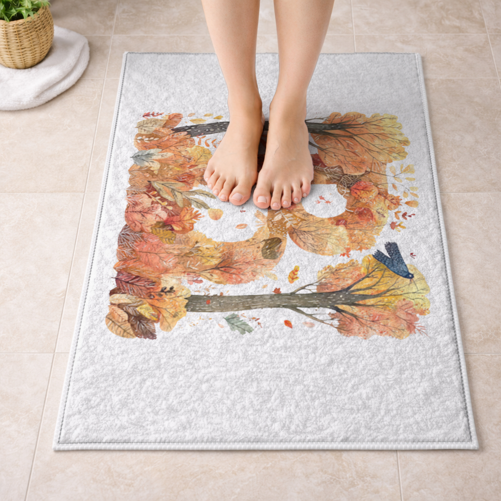 Fall Foliage Letter B Bath Mat