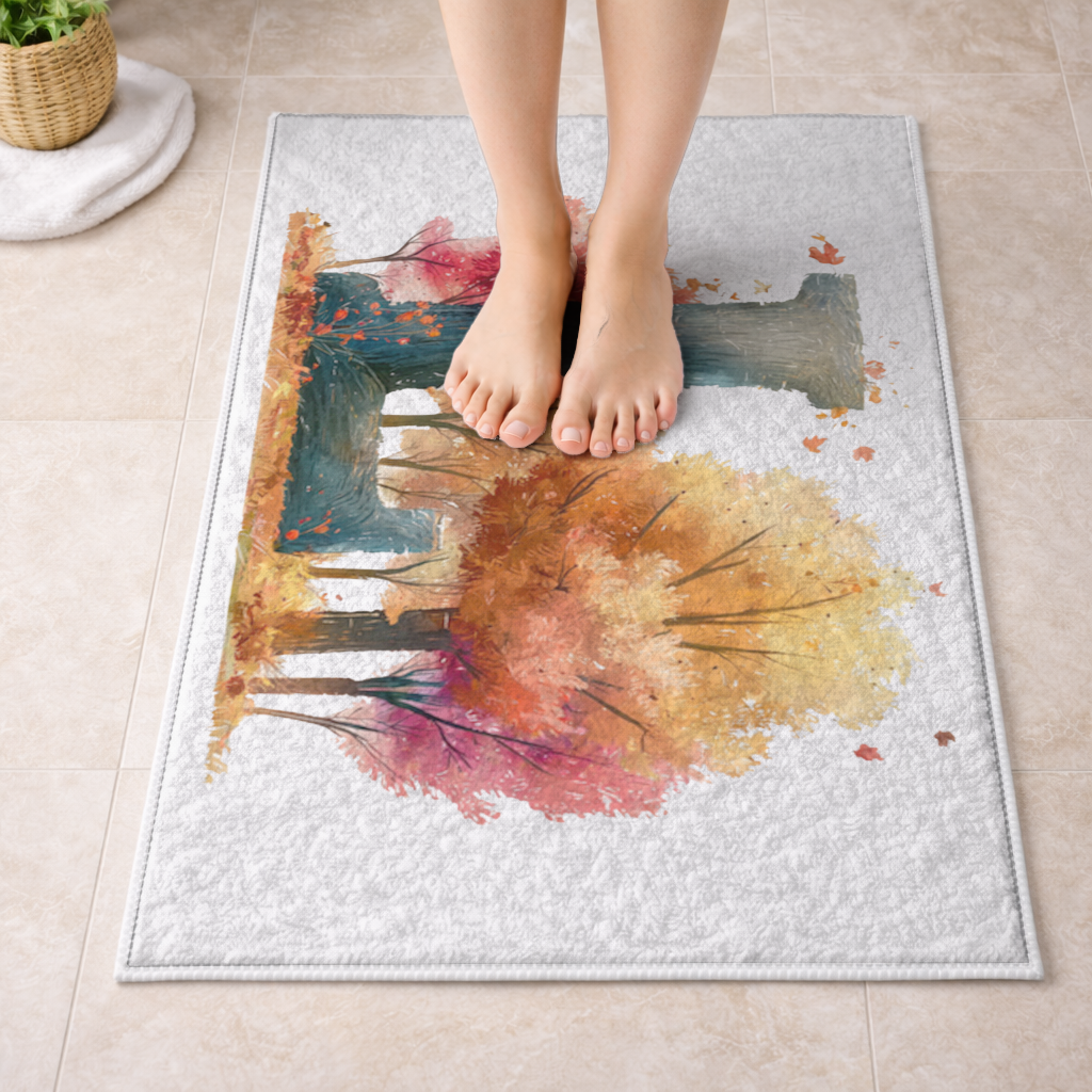 Autumn Forest Letter L Bath Mat