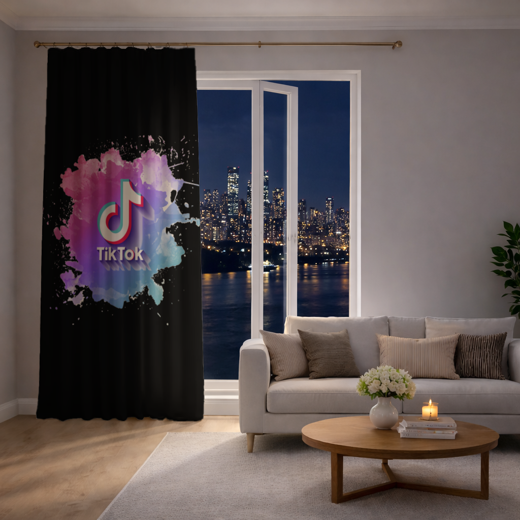 TikTok Logo with Watercolor Effect Drapes