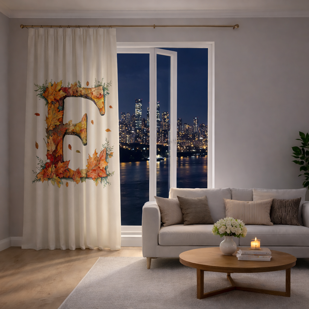 Autumn Maple Leaf Letter E Drapes