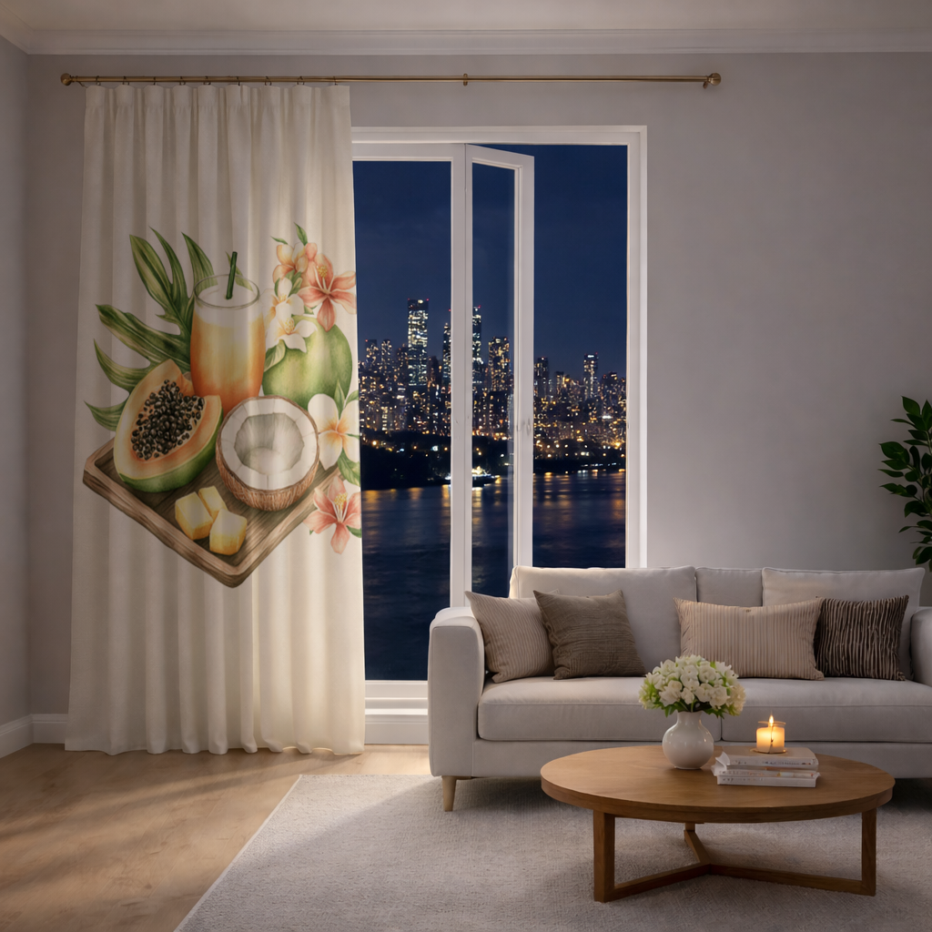 Tropical Papaya and Coconut Juice Drapes
