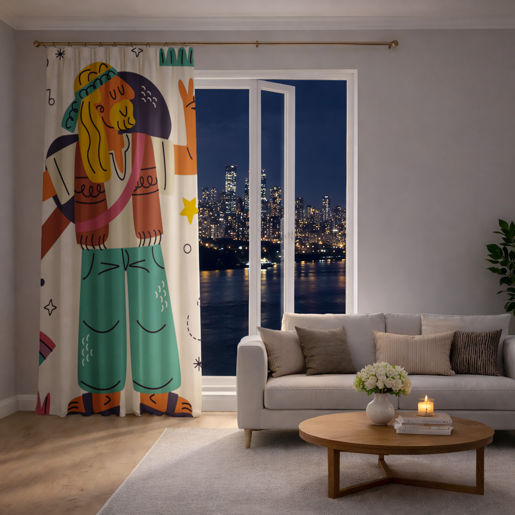 Retro Hippie Character Drapes