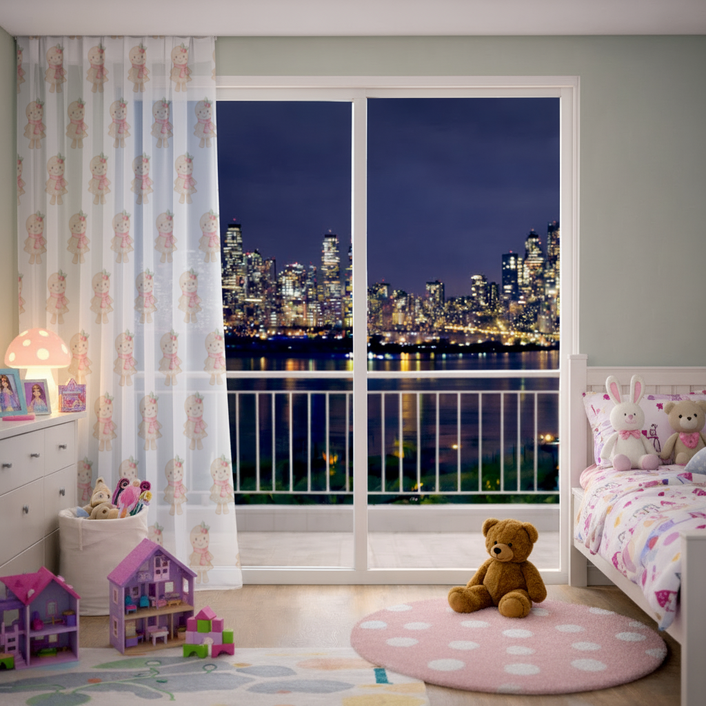 Cute Gingerbread Cookie Character Sheer Curtain
